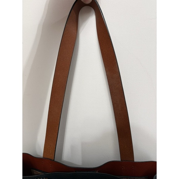 COACH Relay Tote Bag CH756 - Black Polished Pebble Leather Brown -Tanned Leather - Picture 11 of 16